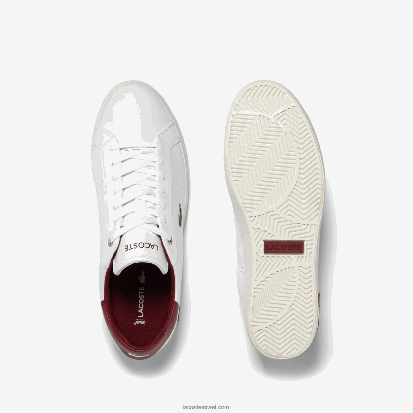 Lacoste נעלי פופ פופ עקב עור powercourt 2.0 DZ4D0D1741 לבן ואדום 286 גברים - Image 4