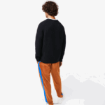 Lacoste סוודר אלפקה בשילוב תנין ניגודיות ממותג DZ4D0D1464 שחור כחול 985 גברים - Image 3