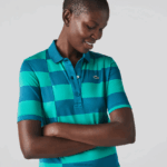 Lacoste סוודר גולף מבד ג'רזי פסים DZ4D0D2489 ירוק kxd נשים