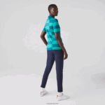 Lacoste סוודר גולף מבד ג'רזי פסים DZ4D0D2489 ירוק kxd נשים - Image 3