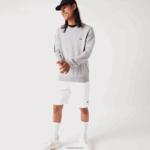 Lacoste סוודר כותנה אורגנית עם צווארון DZ4D0D1452 chine אפור cca גברים