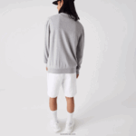 Lacoste סוודר כותנה אורגנית עם צווארון DZ4D0D1452 chine אפור cca גברים - Image 3