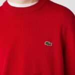 Lacoste סוודר כותנה אורגנית עם צווארון DZ4D0D1453 אדום 240 גברים - Image 3