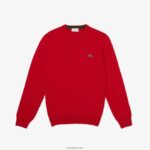 Lacoste סוודר כותנה אורגנית עם צווארון DZ4D0D1453 אדום 240 גברים - Image 4
