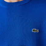 Lacoste סוודר כותנה אורגנית עם צווארון DZ4D0D1491 כחול k1q גברים - Image 5