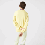 Lacoste סוודר כותנה אורגנית עם צווארון DZ4D0D1617 צהוב 107 גברים - Image 3