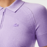 Lacoste סוודר סרוג עם צווארון רוכסן DZ4D0D2637 gfu סגול נשים - Image 2