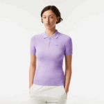 Lacoste סוודר סרוג עם צווארון רוכסן DZ4D0D2637 gfu סגול נשים