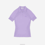 Lacoste סוודר סרוג עם צווארון רוכסן DZ4D0D2637 gfu סגול נשים - Image 5
