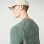 Lacoste סוודר סריג מחודד עם צווארון צוואר DZ4D0D1621 לבן ירוק בז' ayq גברים - Image 2