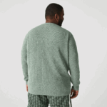 Lacoste סוודר סריג מחודד עם צווארון צוואר DZ4D0D1621 לבן ירוק בז' ayq גברים - Image 8