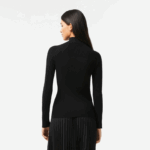 Lacoste סוודר עם צווארון רוכסן DZ4D0D2646 שחור 031 נשים - Image 3