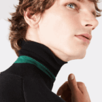 Lacoste סוודר צמר מרינו צווארון גולף DZ4D0D1591 שחור 031 גברים - Image 3