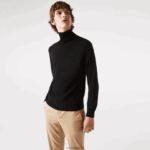Lacoste סוודר צמר מרינו צווארון גולף DZ4D0D1591 שחור 031 גברים - Image 5