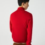 Lacoste סוודר צמר מרינו צווארון גולף DZ4D0D1593 אדום 240 גברים - Image 2