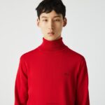 Lacoste סוודר צמר מרינו צווארון גולף DZ4D0D1593 אדום 240 גברים