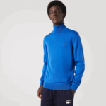 Lacoste סוודר צמר מרינו צווארון גולף DZ4D0D1594 כחול k1q גברים