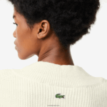 Lacoste סוודר צמר עם צווארון V DZ4D0D2642 לבן 70V נשים - Image 5