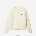 Lacoste סוודר צמר צווארון DZ4D0D2640 לבן 70V נשים - Image 5
