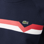 Lacoste סוודר קולורבלוק מכותנה אורגנית תוצרת צרפת DZ4D0D2607 כחול כהה לבן אדום tre נשים - Image 4