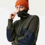 Lacoste סוודר קולורבלוק עם צווארון למשאית רוכסן DZ4D0D2656 ירוק חאקי כחול כהה u74 נשים - Image 6