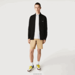 Lacoste סוודר רוכסן מכותנה אורגנית בצווארון סטנד-אפ DZ4D0D460 שחור 031 גברים - Image 2