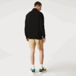 Lacoste סוודר רוכסן מכותנה אורגנית בצווארון סטנד-אפ DZ4D0D460 שחור 031 גברים - Image 3