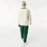 Lacoste סוודר תג קומי DZ4D0D1377 לבן ירוק x0n גברים - Image 3