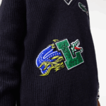 Lacoste סוודר תג קומי DZ4D0D1378 שחור/לבן אה גברים - Image 6