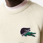 Lacoste סוודר תנין DZ4D0D1381 לבן xfj גברים - Image 4