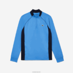Lacoste סווטשירט גולף עם צווארון משובץ DZ4D0D314 כחול כהה yd2 גברים - Image 4