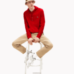 Lacoste סווטשירט ג'רזי מכותנה עם קפוצ'ון DZ4D0D620 אדום 240 גברים - Image 4