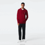 Lacoste סווטשירט ג'רזי מכותנה עם קפוצ'ון DZ4D0D622 בורדו 476 גברים - Image 2