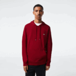 Lacoste סווטשירט ג'רזי מכותנה עם קפוצ'ון DZ4D0D622 בורדו 476 גברים