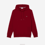 Lacoste סווטשירט ג'רזי מכותנה עם קפוצ'ון DZ4D0D622 בורדו 476 גברים - Image 4