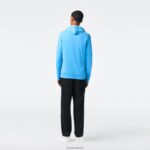 Lacoste סווטשירט ג'רזי מכותנה עם קפוצ'ון DZ4D0D623 כחול 4xa גברים - Image 2