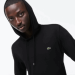 Lacoste סווטשירט ג'רזי מכותנה עם קפוצ'ון DZ4D0D673 שחור 031 גברים - Image 2