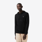 Lacoste סווטשירט ג'רזי מכותנה עם קפוצ'ון DZ4D0D673 שחור 031 גברים