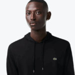 Lacoste סווטשירט ג'רזי מכותנה עם קפוצ'ון DZ4D0D673 שחור 031 גברים - Image 4