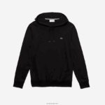 Lacoste סווטשירט ג'רזי מכותנה עם קפוצ'ון DZ4D0D673 שחור 031 גברים - Image 5