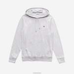 Lacoste סווטשירט ג'רזי מכותנה עם קפוצ'ון DZ4D0D713 chine אפור cca גברים - Image 5