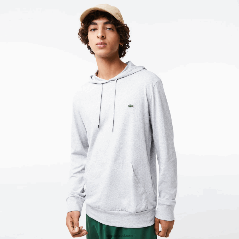 lacoste_d7a1d795d795d798d7a9d799d7a8d798_d792d7a8d796d799_d79ed79bd795d7aad7a0d794_d7a2d79d_d7a7d7a4d795d7a6d795d79f_dz4d0d713_c.png Lacoste סווטשירט ג'רזי מכותנה עם קפוצ'ון DZ4D0D713 chine אפור cca גברים - Image 1