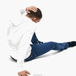 Lacoste סווטשירט ג'רזי מכותנה עם קפוצ'ון DZ4D0D736 לבן 001 גברים - Image 2