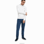 Lacoste סווטשירט ג'רזי מכותנה עם קפוצ'ון DZ4D0D736 לבן 001 גברים - Image 5