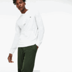 Lacoste סווטשירט ג'רזי מכותנה עם קפוצ'ון DZ4D0D736 לבן 001 גברים - Image 6