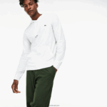 Lacoste סווטשירט ג'רזי מכותנה עם קפוצ'ון DZ4D0D736 לבן 001 גברים - Image 7