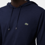 Lacoste סווטשירט ג'רזי מכותנה עם קפוצ'ון DZ4D0D737 כחול כהה 166 גברים - Image 4