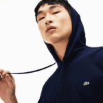Lacoste סווטשירט ג'רזי מכותנה עם קפוצ'ון DZ4D0D737 כחול כהה 166 גברים - Image 7