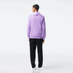 Lacoste סווטשירט ג'רזי מכותנה עם קפוצ'ון DZ4D0D790 gfu סגול גברים - Image 3