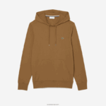 Lacoste סווטשירט ג'רזי מכותנה עם קפוצ'ון DZ4D0D845 חום z0w גברים - Image 4